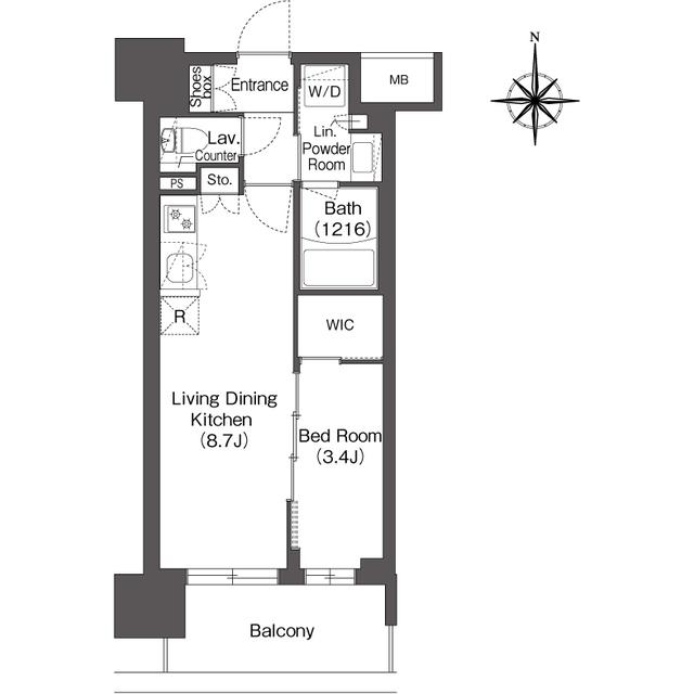 コンフォリア新大阪宮原Q(1LDK/10階)の間取り写真