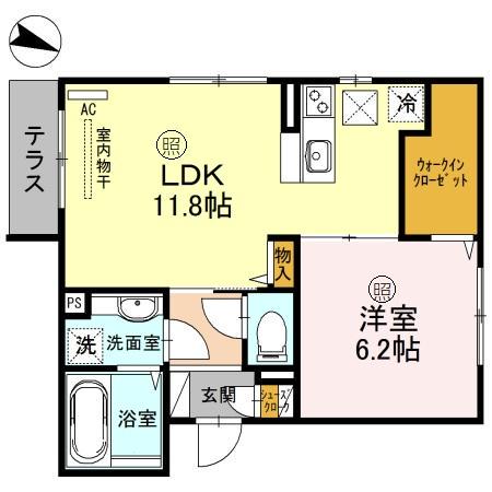 ロイヤルメゾン豊中(1LDK/1階)の間取り写真