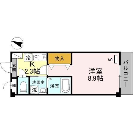 ジュネス・ブランドール(1K/1階)の間取り写真