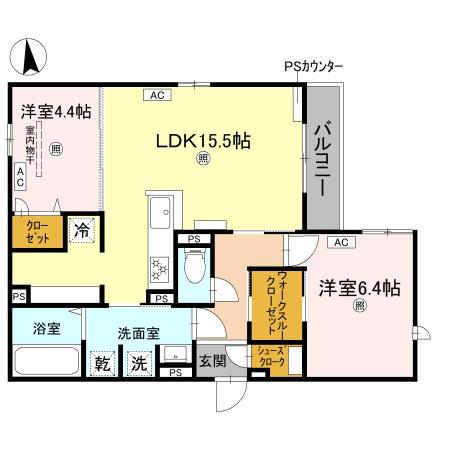 クラシスト千里丘上(2LDK/3階)の間取り写真