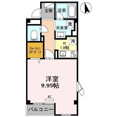 ボン・エクレール(1K/3階)の間取り写真