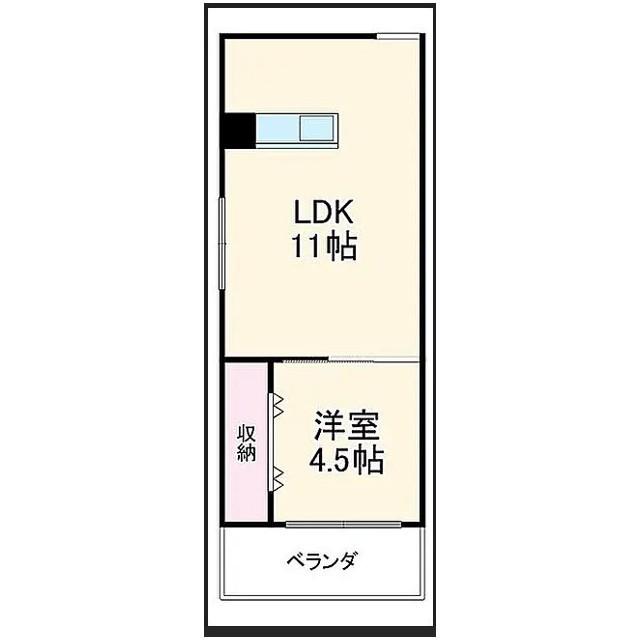 HERBE豊中曽根(1LDK/1階)の間取り写真