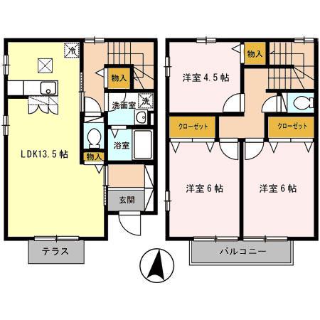 リュードルチェ　Ｃ棟(3LDK)の間取り写真