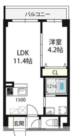 RETUMEKITA(1LDK/3階)の間取り写真