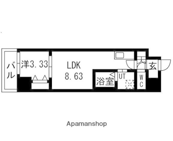 アーバンパーク新大阪(1LDK/8階)の間取り写真