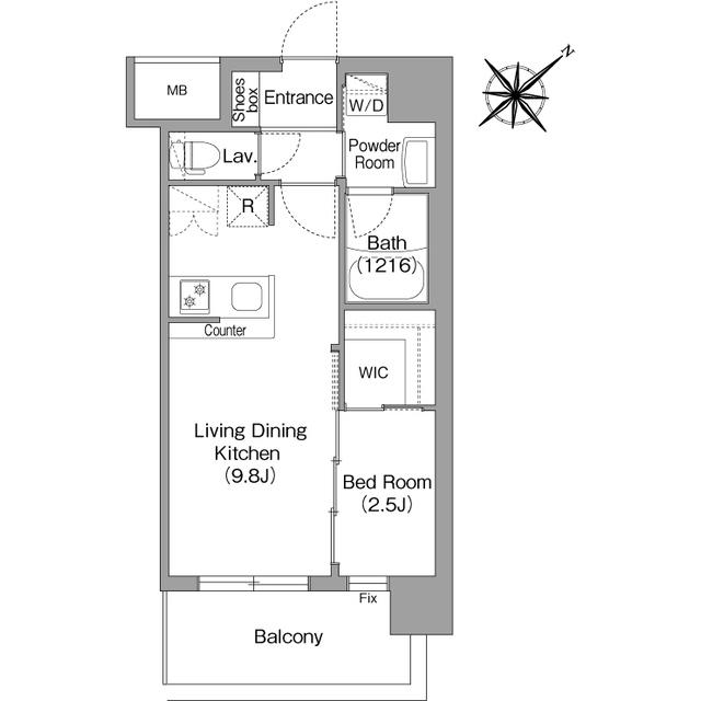 コンフォリア・リヴ淡路(1LDK/3階)の間取り写真