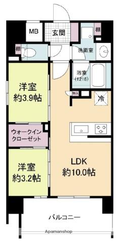 ソルレヴェンテ新梅田(2LDK/6階)の間取り写真