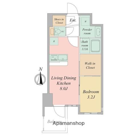 セレニテ東梅田アリエ(1LDK/2階)の間取り写真