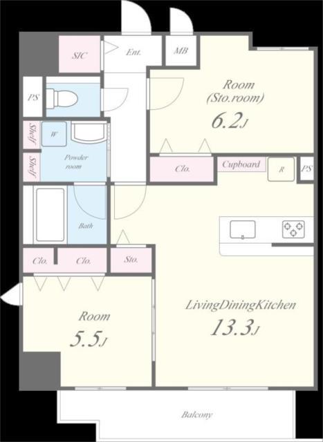 WONNAL堺筋本町(1SLDK/5階)の間取り写真
