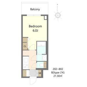 S-RESIDENCE松屋町ASENCE(1K/8階)の間取り写真