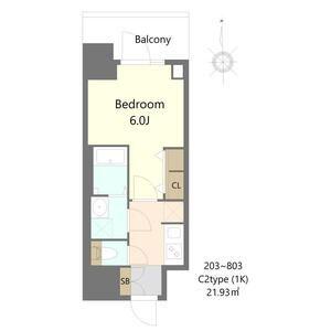 S-RESIDENCE松屋町ASENCE(1K/8階)の間取り写真