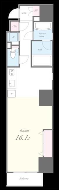 ボーベル南船場(ワンルーム/10階)の間取り写真