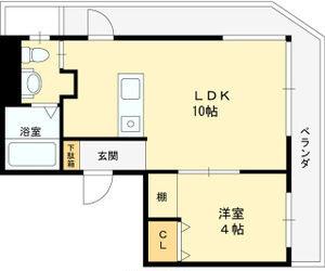 SQUARE北浜(1LDK/5階)の間取り写真