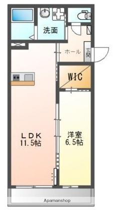 SUITE TERRACE RELIER(1LDK/2階)の間取り写真