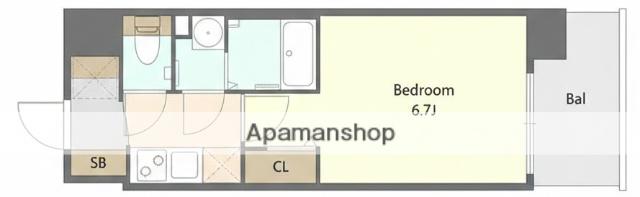 ALIVIS福島海老江(1K/3階)の間取り写真
