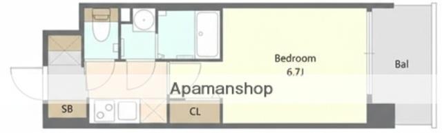 ALIVIS福島海老江(1K/3階)の間取り写真