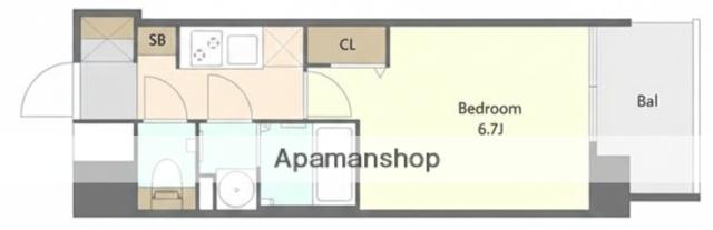 ALIVIS福島海老江(1K/2階)の間取り写真