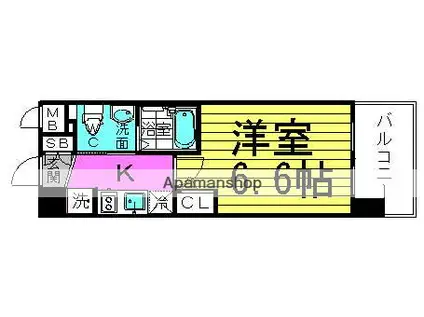 エステムコート梅田・天神橋IIグラシオ(1K/3階)の間取り写真