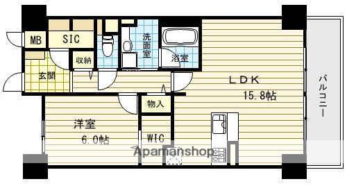 アトレ梅北(1LDK/5階)の間取り写真