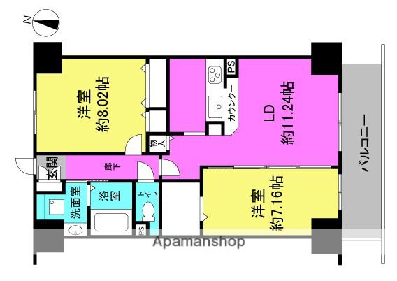 エスヴェール北梅田(2LDK/7階)の間取り写真
