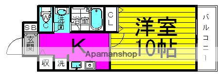 アーバンエース西中島パル(1K/2階)の間取り写真