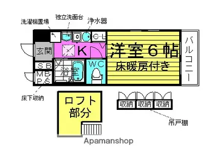 エステムコート梅田茶屋町デュアルスペース(1K/9階)の間取り写真