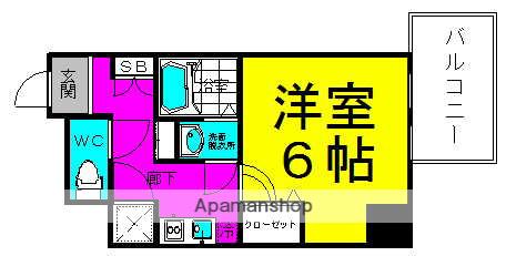 レジュールアッシュ梅田AXIA(1K/8階)の間取り写真