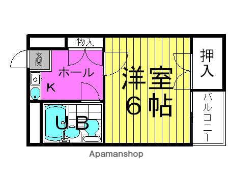 ハマサキマンション(1K/5階)の間取り写真