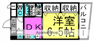 キリンパークサイド(1K/3階)の間取り写真