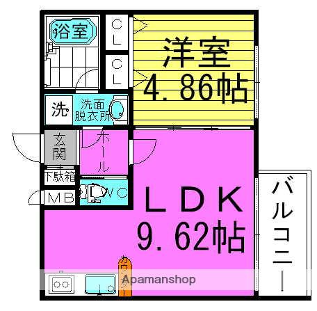 アーバネックス梅田東(1LDK/9階)の間取り写真