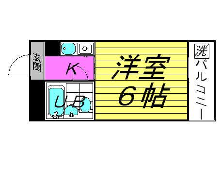 ルネッサンス西梅田(1K/5階)の間取り写真