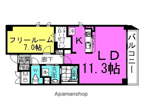 ファミリアーレ(1LDK/4階)の間取り写真