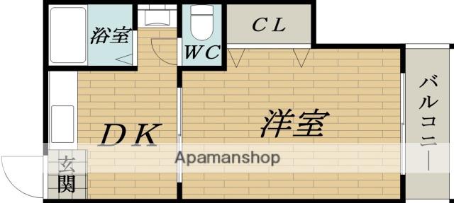めぐみマンション(1DK/4階)の間取り写真