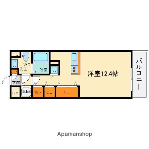 LEGIAN ESPRIT(ワンルーム/2階)の間取り写真