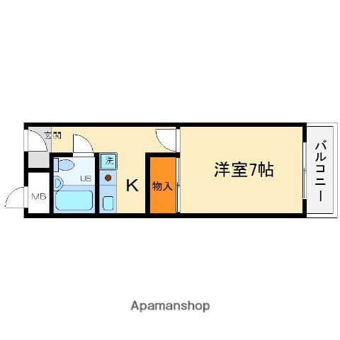 ルーブルハイツ(1K/1階)の間取り写真