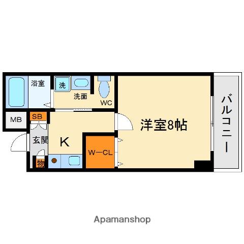 グリーンハイツ豊川2(1K/1階)の間取り写真