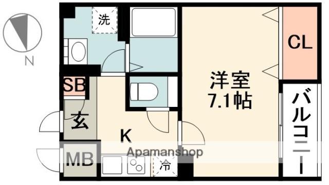 カーサ・セジオーネ(1K/2階)の間取り写真