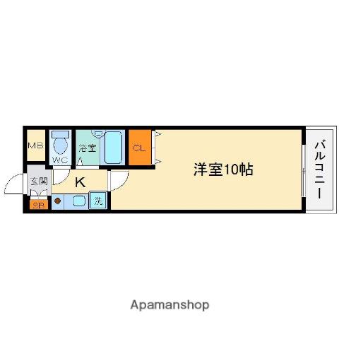 エレガンスみのお(1K/4階)の間取り写真
