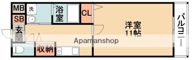 コートドール(1K/1階)の間取り写真