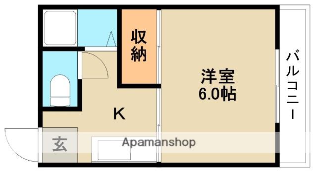シュラインハイツ笹川(1K/2階)の間取り写真