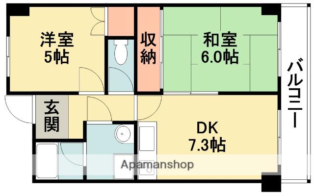 サンハイツ稲野(2DK/1階)の間取り写真