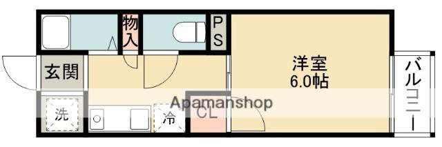 ハイツスバル(1K/2階)の間取り写真
