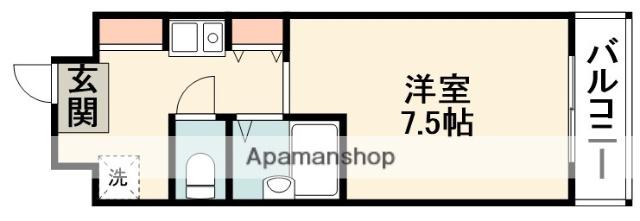 ジョイフルみのお(1K/1階)の間取り写真