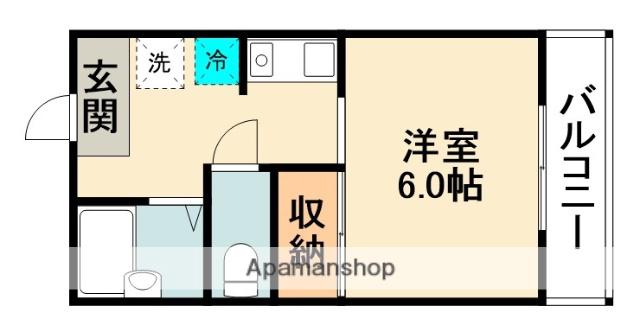 ハイツ由知(1K/2階)の間取り写真