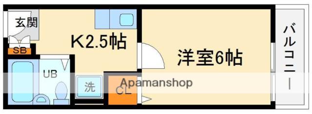 セルティア(1K/2階)の間取り写真