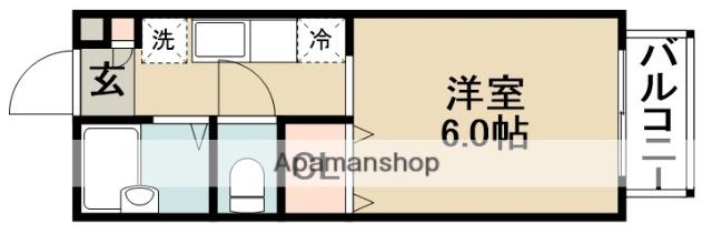 エルトベール(1K/1階)の間取り写真