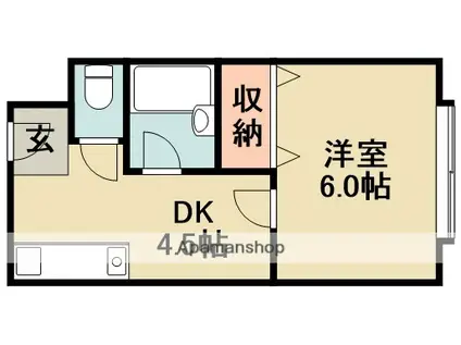 ハイツ岸本(1DK/2階)の間取り写真