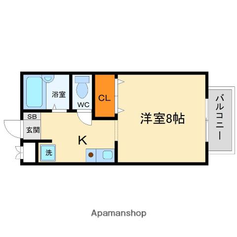 プランドール(ワンルーム/1階)の間取り写真