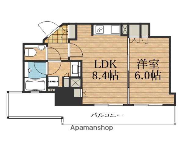アップルタワー大阪谷町(1LDK/3階)の間取り写真