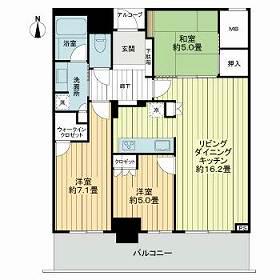 大阪ひびきの街 ザ・サンクタスタワー(3LDK/13階)の間取り写真
